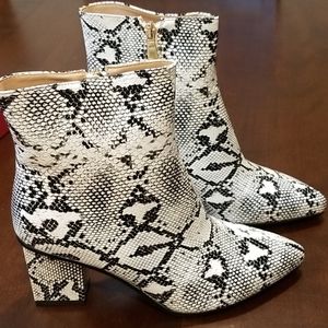 Snake skin booties